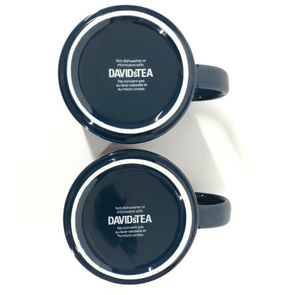 2 Davids Tea "Wish Upon a Star" Navy Constellation Gold Rim Mugs 473mL / 16oz - Picture 6 of 8
